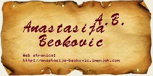 Anastasija Beoković vizit kartica